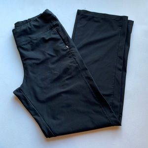 Lucy Black boot cut yoga jogger pant elastic waist side zipper pockets